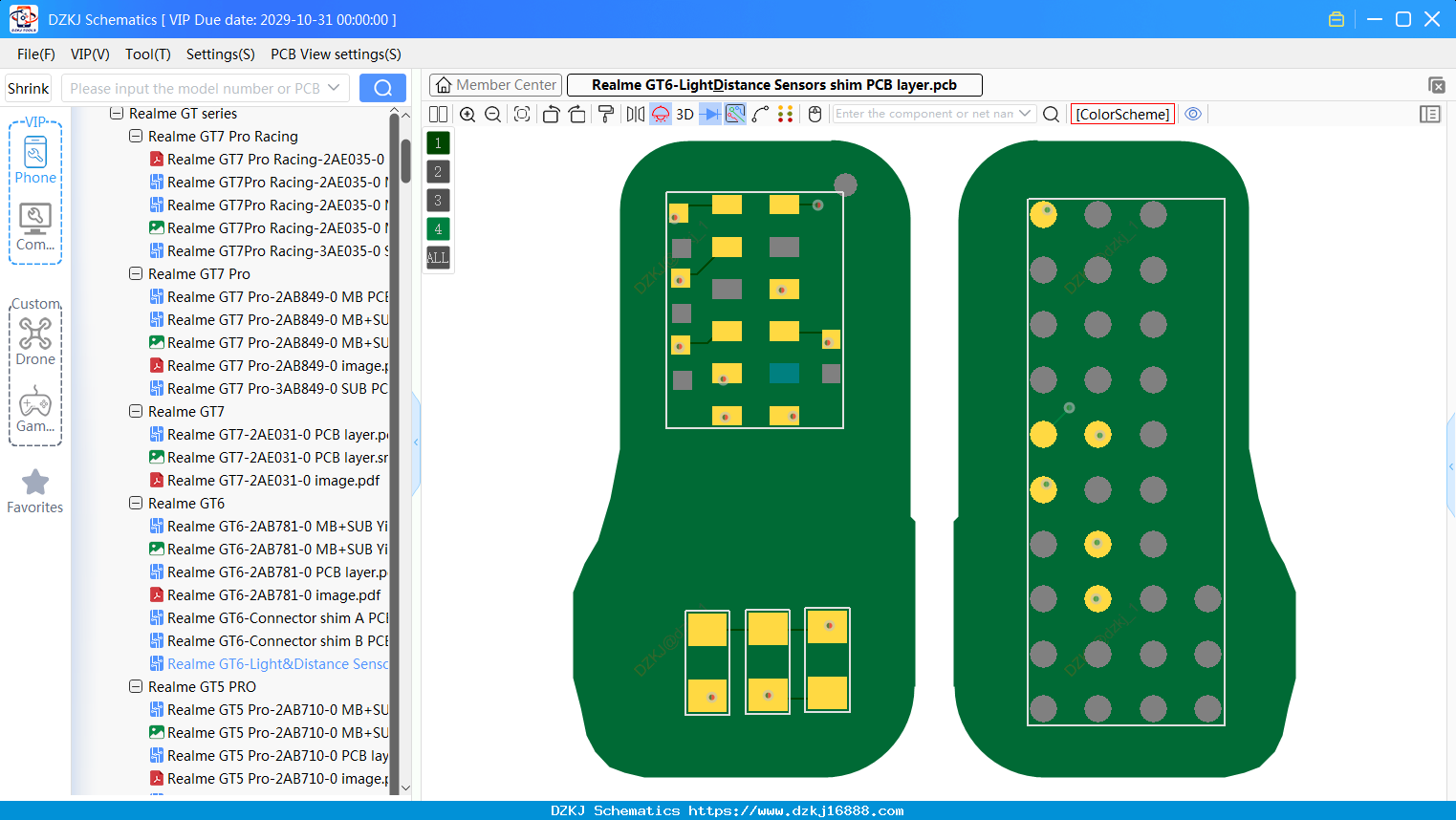 Realme GT6-Light&Distance Sensors Shim PCB Layer